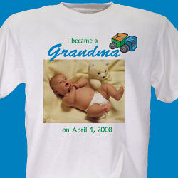 I Became A... New Baby Boy Personalized Photo T-Shirt