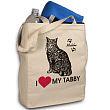 88632 - I Love My Cat Personalized Canvas Tote Bag