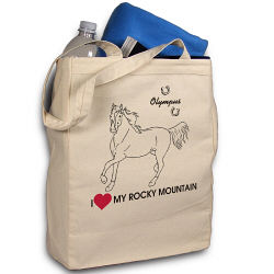 I Love My Horse Personalized Canvas Tote Bag