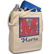 819702 - Iniciales Floreadas Bolsa de Tela Personalizada