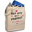 87132 - Not Only am I Perfect Personalized Canvas Tote Bag