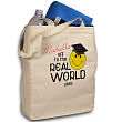 87532 - Off To The Real World Personalized Canvas Tote Bag
