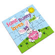 66801 - Some Bunny Loves Her Personalized Sqaure Shaped Easter Wood Jig Saw Puzzle