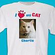 Personalized I Love My Cat Photo T-shirt