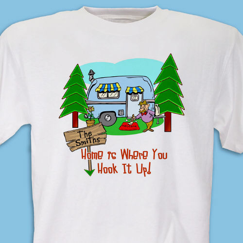 Home is Where You Hook It Up Personalized Retiree T-shirts
