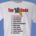 Top Ten Dads Personalized T-shirt