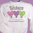5409X - Heart Strings Personalized Sisters Sweatshirt
