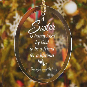 Personalized Sister Glass Ornament