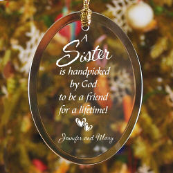Christmas Personalized Ornaments Personalized Sister Glass Ornament 825134m Christmas Personalized Ornaments