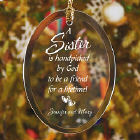 Personalized Sister Glass Ornament