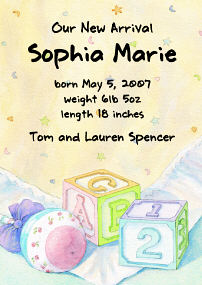 Baby Blocks & Quilt Birth Announcements