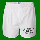 Rub Me For Luck Men's White Personalized Boxer Shorts