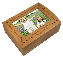 Shamrock Blessing Personalized Photo Keepsake Box