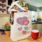 Candy Hearts Personalized Canvas Tote Bag