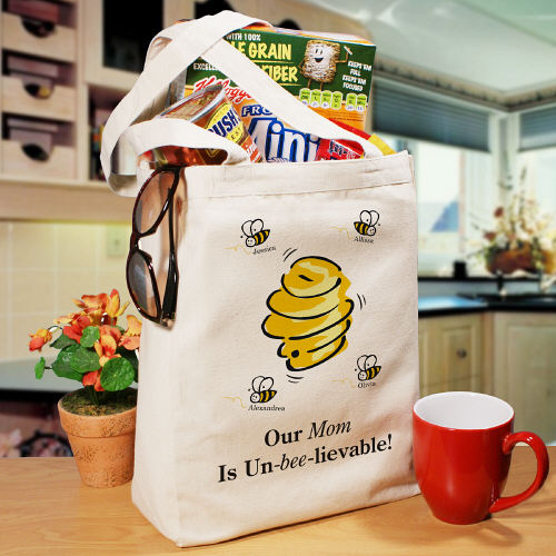 Un-Bee-Lievable Personalized Canvas Tote Bag