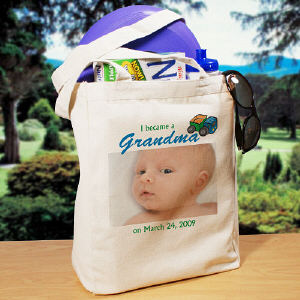 I Became A... New Baby Boy Personalized Photo Tote Bag