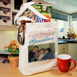 Our Hearts Personalized Photo Tote Bag