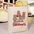 Candy Sweetheart Bears Personalized Canvas Valentine Tote Bag 815382