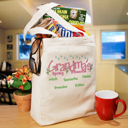 Spring Blossoms Personalized Canvas Tote Bag