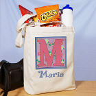 Iniciales Floreadas Bolsa de Tela Personalizada