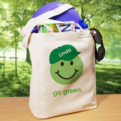 Go Green Personalized Canvas Reusable Tote Bag
