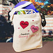 Loving Hearts Personalized Canvas Valentine Tote Bag