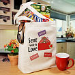 Sent With Love Personalized Canvas Valentine Tote Bag