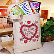 Heart Wreath Personalized Canvas Tote Bag