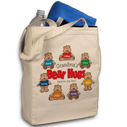 Bear Hugs Personalized Canvas Tote Bag