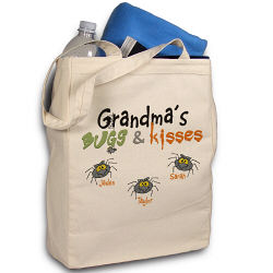 Bugs and Kisses Personalized Halloween Tote Bag