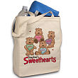815382 - Candy Sweetheart Bears Personalized Canvas Valentine Tote Bag