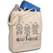 83852 - Gray Hares Personalized Canvas Tote Bag