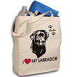 89372 - I Love My Dog Personalized Canvas Tote Bag
