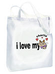 I Love My Cat Personalized Canvas Tote Bag
