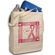 819982 - Ribbon of Heart - Breast Cancer Awareness Personalized Canvas Tote Bag