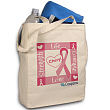 819982MC - Ribbon of Heart - My Coupons Breast Cancer Awareness Personalized Canvas Tote Bag