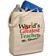 811172 - World's Greatest Teacher Personalized Canvas Tote Bag