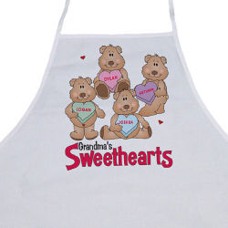 Candy Sweetheart Bears Personalized Valentine Apron