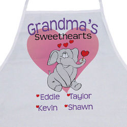 Elephant Sweethearts Personalized Valentine Apron