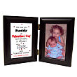 915456 - Hugs & Kisses Valentine Black Bi-Fold Personalize Picture Frame