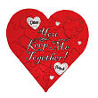 615532 - Keep Me Together Personalized Heart Shaped Wood Jig Saw Puzzle