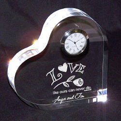 Love Like Ours Valentine Keepsake Heart Clock
