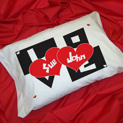 Sweetheart pillowcases for Valentine's Day, Wedding, Anniversary and a romantic way to say "I Love You"
