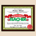 World's Greatest Teacher Personalized Printed Plaque