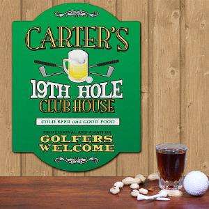Personalized Golf Wall Sign - 19th Hole