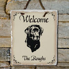 Welcome Dog Breed Personalized Slate Plaque