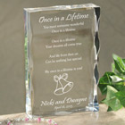 Once In A Lifetime Wedding Keepsake Block