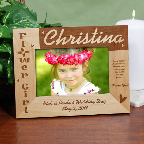 Personalized Flower Girl Wood Picture Frame Engraved Wedding Party Gifts