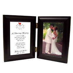 Marriage Blessing Wedding Black Bi-Fold Personalized Picture Frame
