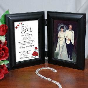 On Your Anniversary Black Bi-Fold Personalized Picture Frame